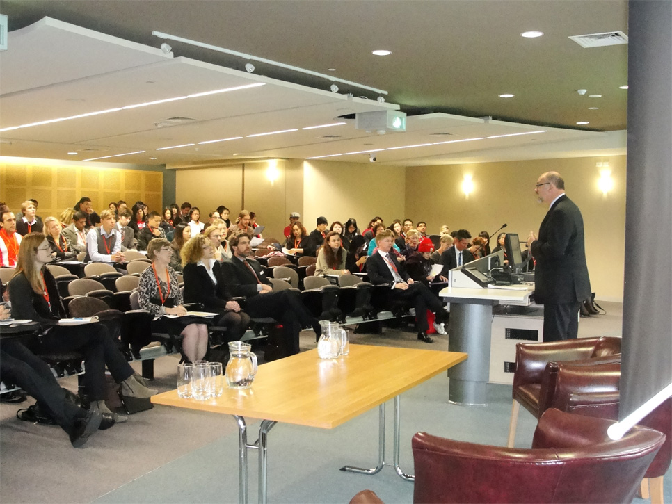 Mr Allan Asher at the official launch of the Overseas Students Ombudsman at Victoria University in Melbourne
