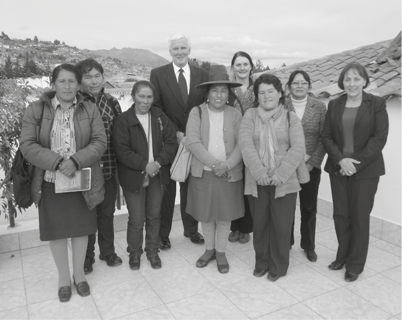 Commonwealth Ombudsman Colin Neave and staff meet with representatives from the local indigenous communities, Cusco, Peru in May 2013