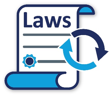 A list of laws and a change icon. 