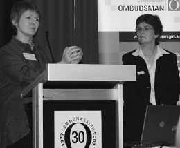 Photo: Telecommunications Industry Ombudsman, Deirdre O’Donnell, addresses 30th anniversary seminar