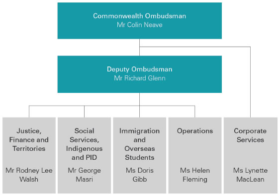 This chart shows the Executive and Senior Management structure at 30 June 2014.