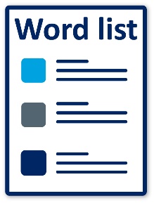 Word list icon.