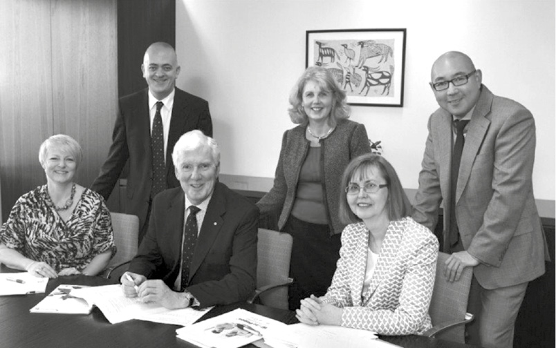Left to Right – Doris Gibb, George Masri, Colin Neave, Lynette MacLean, Helen Fleming, Rodney Lee Walsh