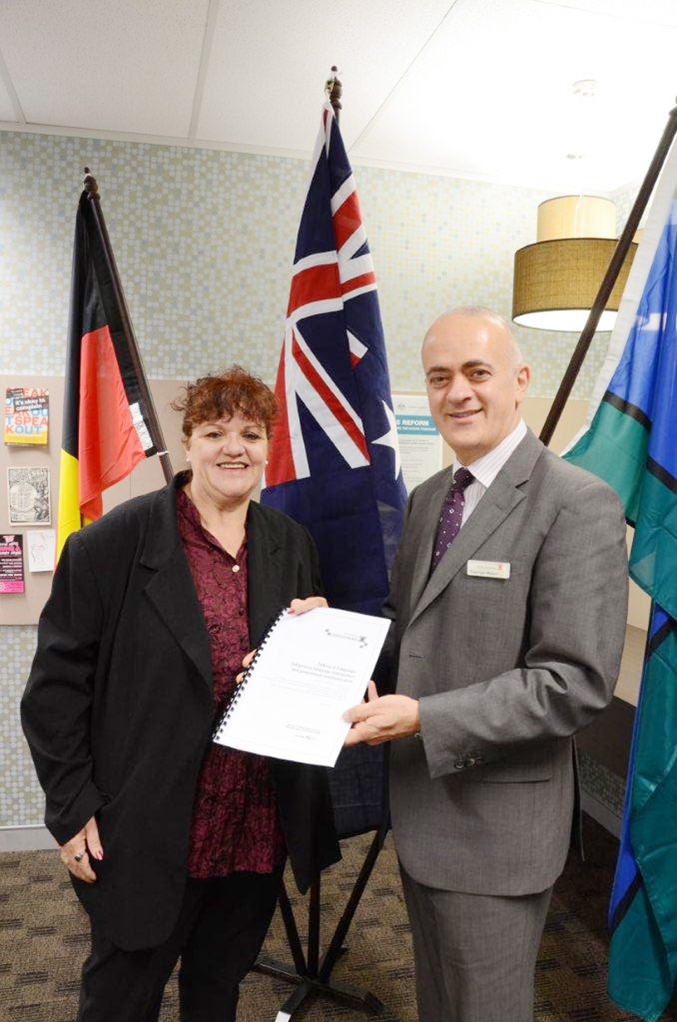 Colleen Rosas (Director, Northern Territory Aboriginal Interpreter Service) and George Masri (Senior Assistant Ombudsman)