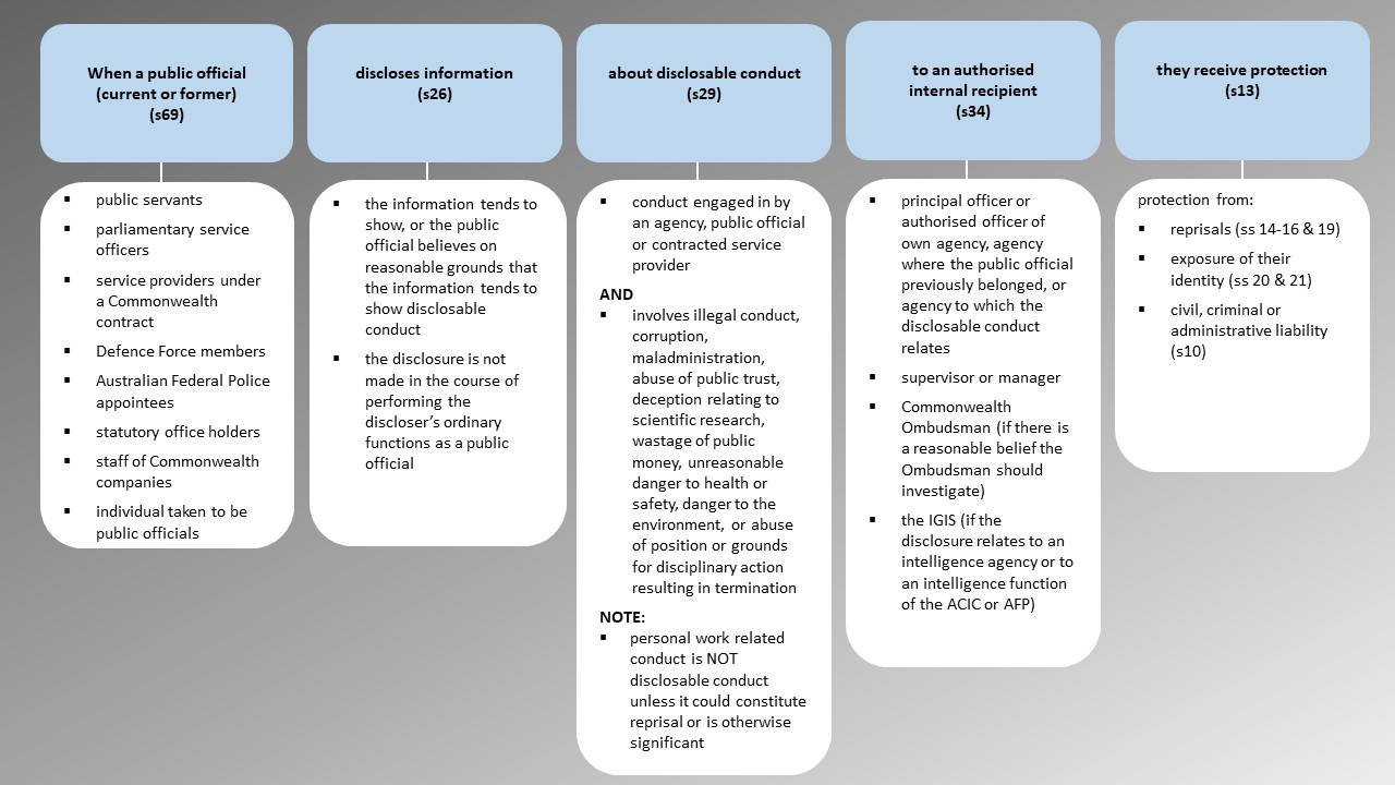 What is an internal public interest disclosure