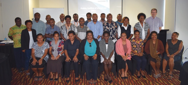 Image of conflict of interest training and technical support for Ombudsman Commission of Papua New Guinea staff, delivered under the PNG Twinning Program in Port Moresby, November 2017